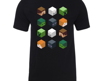 Minecraft Character Blocks Adult Short Sleeve T-Shirt Online