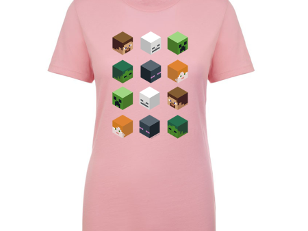 Minecraft Character Blocks Women s Short Sleeve T-Shirt Online now