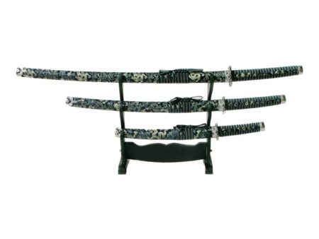 Set Ornamental Katana-Wakizashi-Tanto (JL029 SET BLU) Cheap