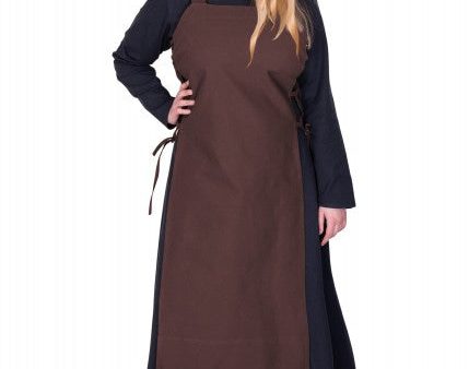 Vestido de delantal vikingo, Overdress Tinna, marrón  1280022630 For Cheap