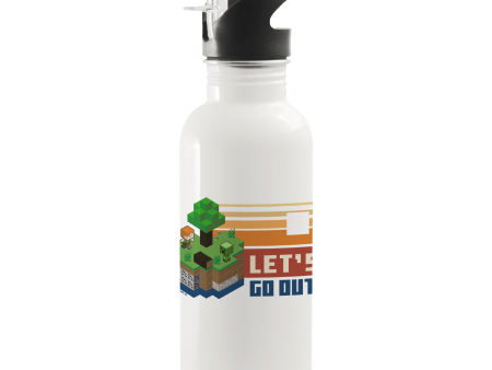 Minecraft Let s Go Out Personalized 20 oz Screw Top Water Bottle For Sale