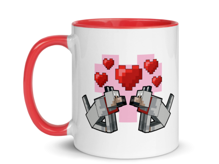 Minecraft Tame Wolf Heart Personalized Two Tone Mug Supply