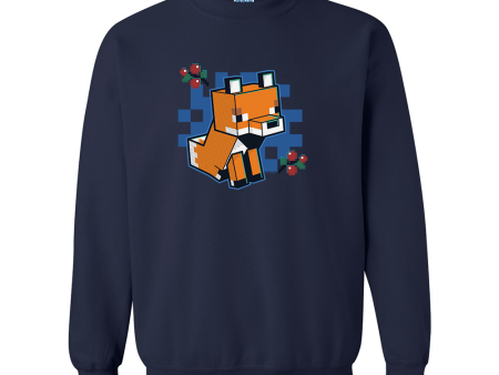 Minecraft Jolly Mobs Fox With Berries Fleece Crewneck Sweatshirt Supply