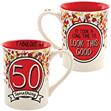 50 Something Mug - Handpainted Stoneware 16 Ounce Coffee Cup w  Clever Quip Online Hot Sale